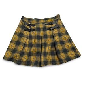 Plaid SchoolGirl Buckle Preppy Y2K Coquette Hufflepuff Harry Potter Skirt Size M